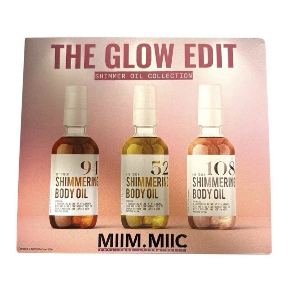 MIIM.MIIC THE GLOW EDIT SHIMMER OIL COLLECTION LIMITED-EDITION 3 BOTTLES NIB